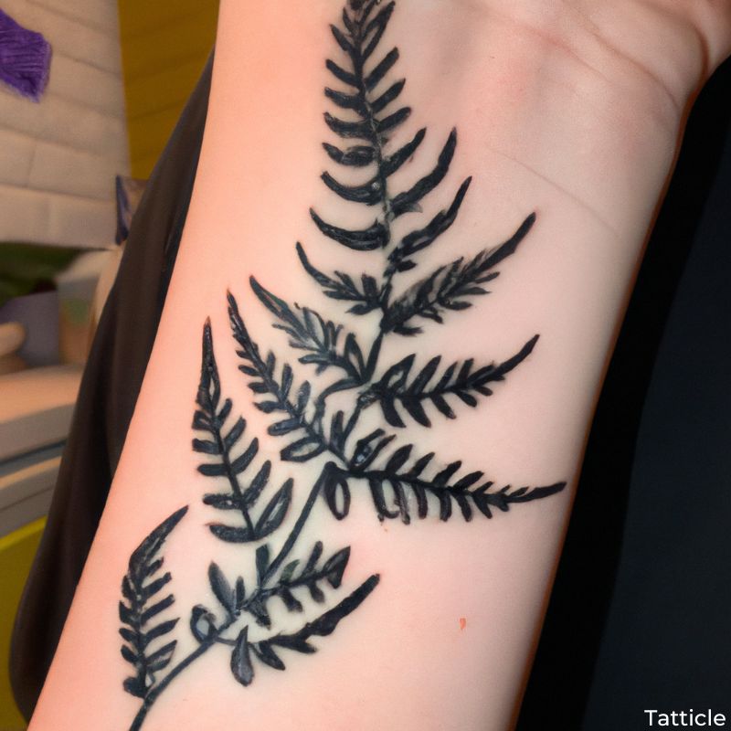 We do love plant tattoos here at Hamsa! Cool negative space fern made by  @thelittledagger_ | Instagram