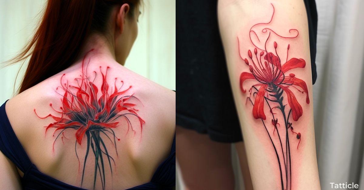 Red Spider Lily Temporary Tattoo by Zihee (Set of 3) – Small Tattoos