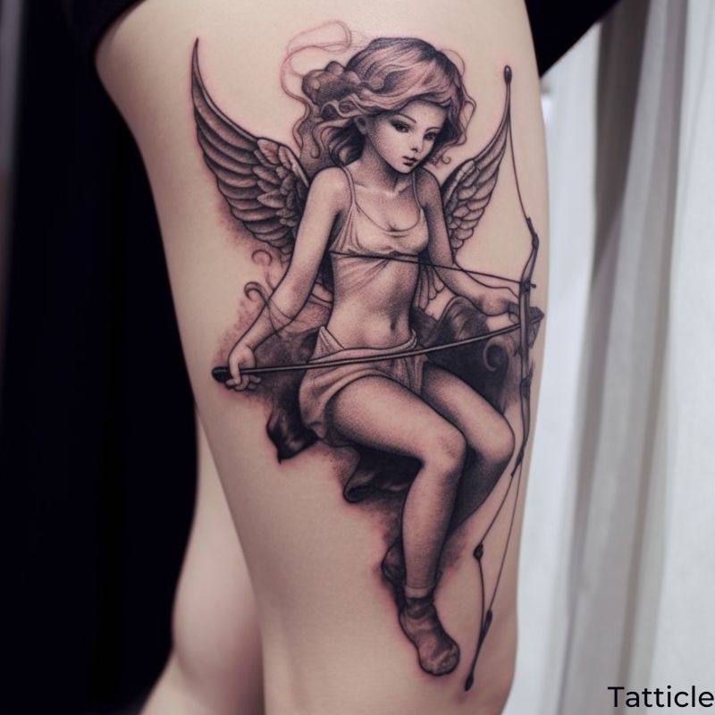 25 Cute Cupid Cherub Tattoo Designs