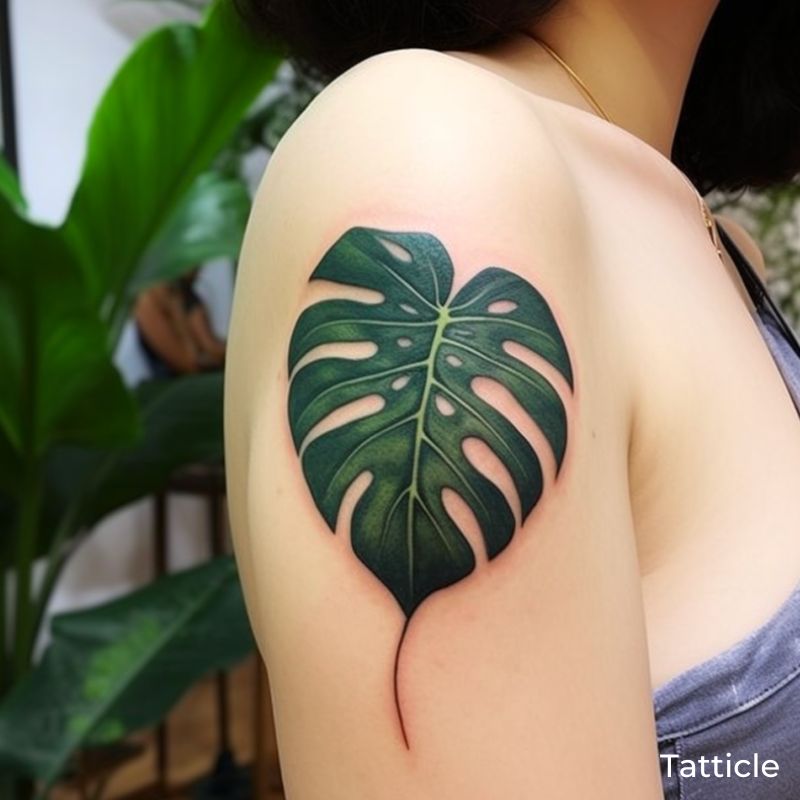 Monstera leaf tattoo  Leaf tattoos Unique tattoos Mini tattoos