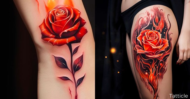 Burning Rose Tattoo Meaning and Symbolism - Tatticle