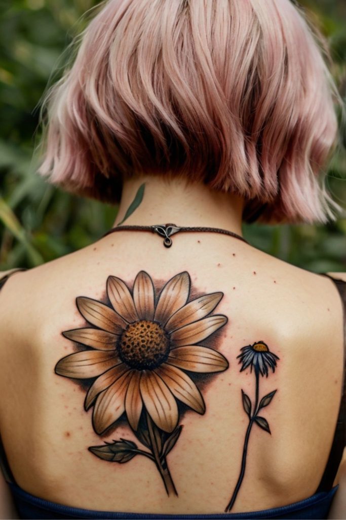 coneflower tattoo back