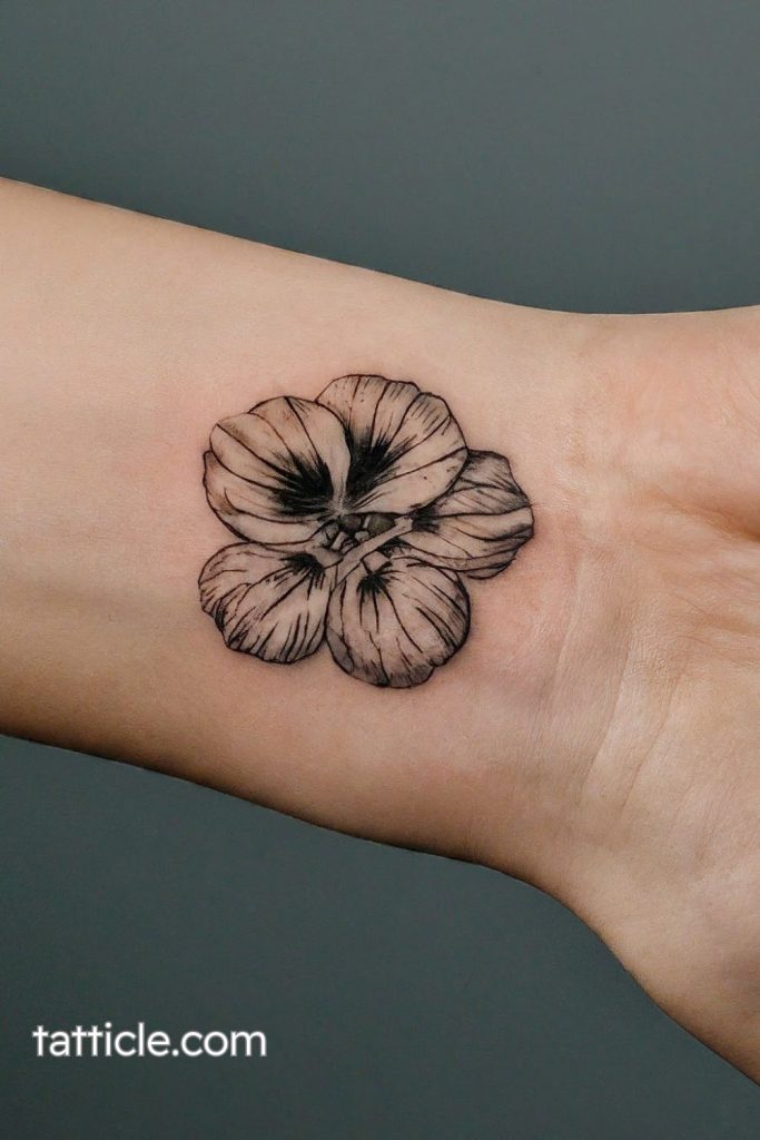 small nasturtium tattoo ideas wrist