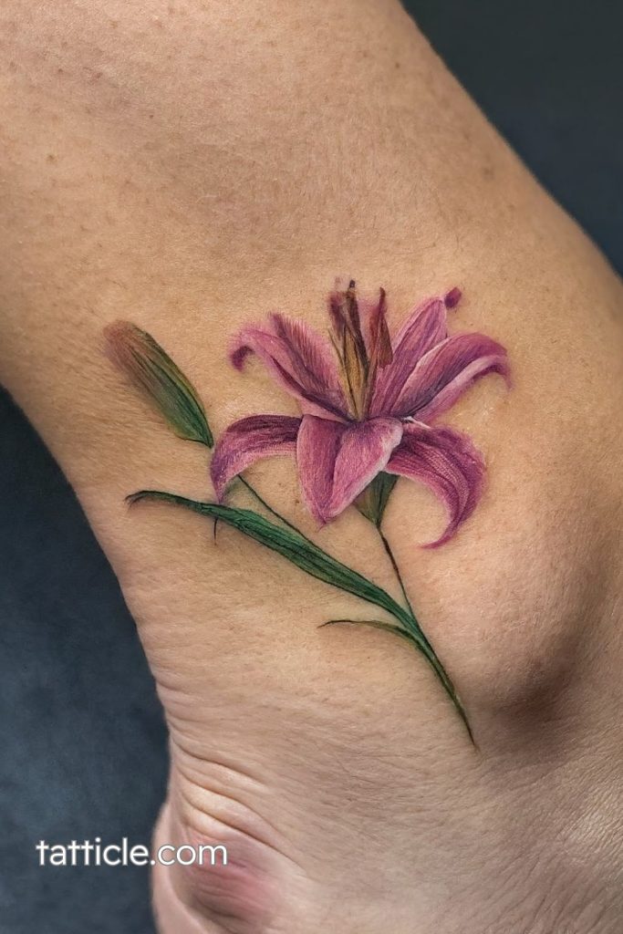 watercolor lily tattoo ideas