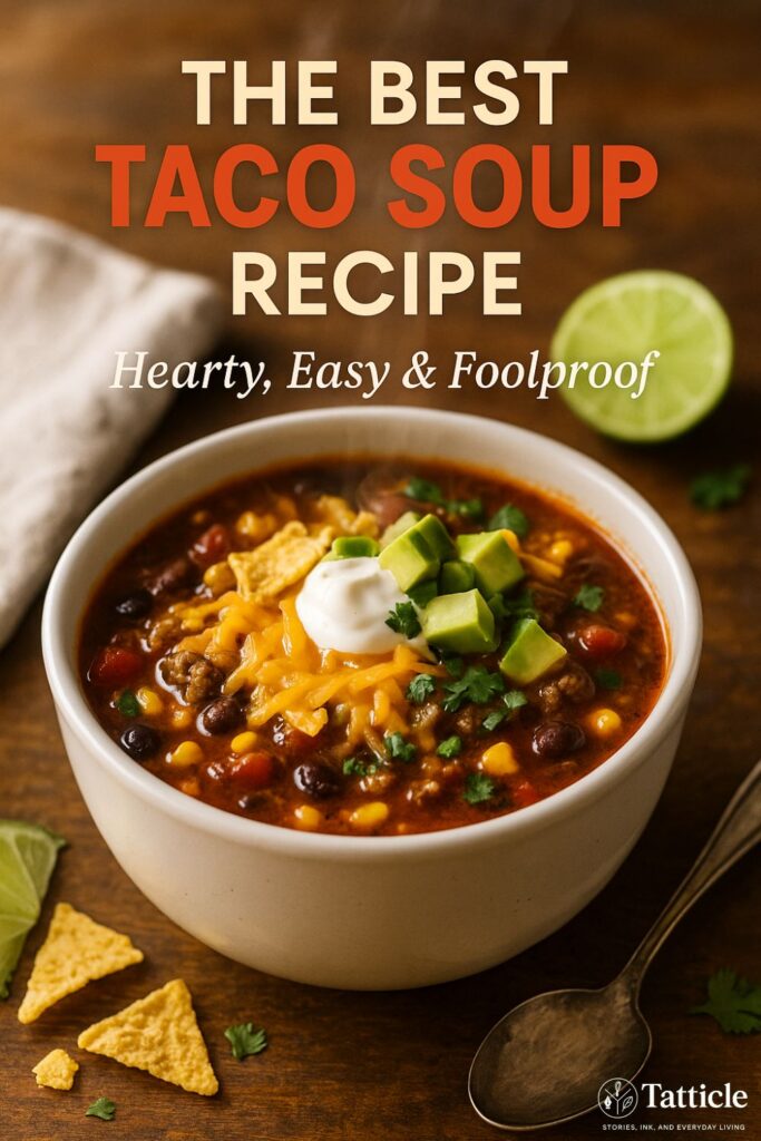 taco soup recipe pin