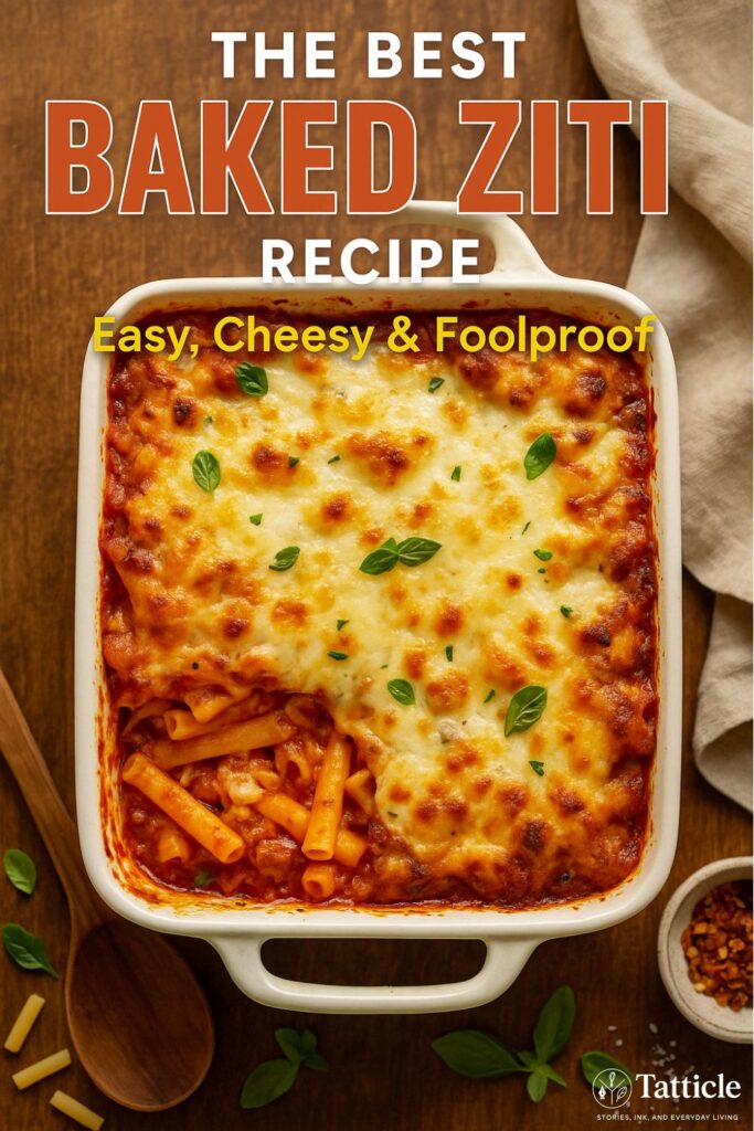 baked ziti recipe pin