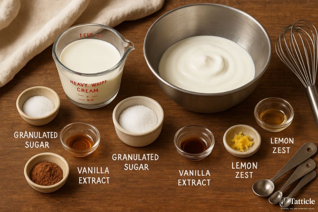 whipped cream recipe Ingredient